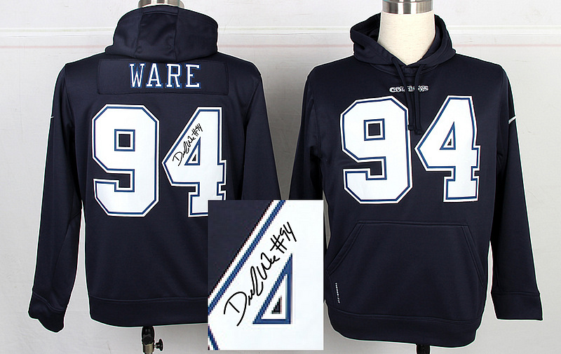 Nike Cowboys 94 Ware Blue Signature Edition Hooded Jerseys