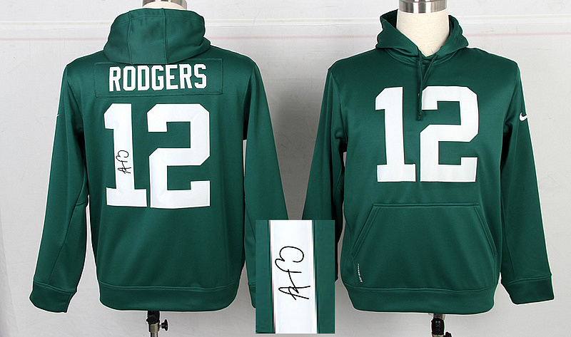 Nike Packers 12 Rodgers Green Signature Edition Hooded Jerseys