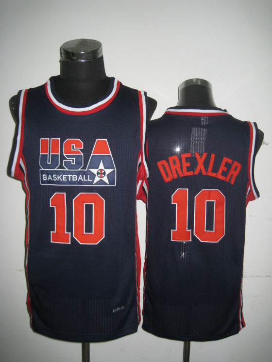 USA Basketball 1992 Dream Team 10 Clyde Drexler Blue Jersey