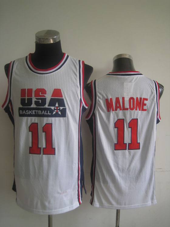 USA Basketball 1992 Dream Team 11 Karl Malone White Jersey