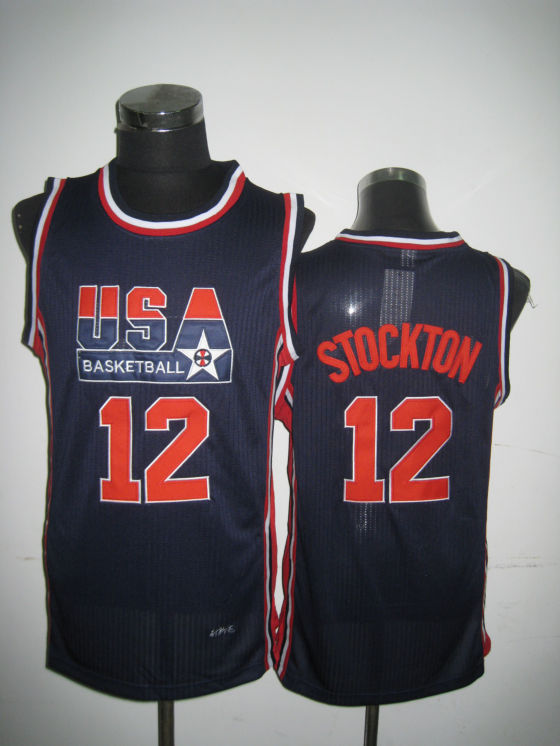 USA Basketball 1992 Dream Team 12 John Stockton Blue Jersey