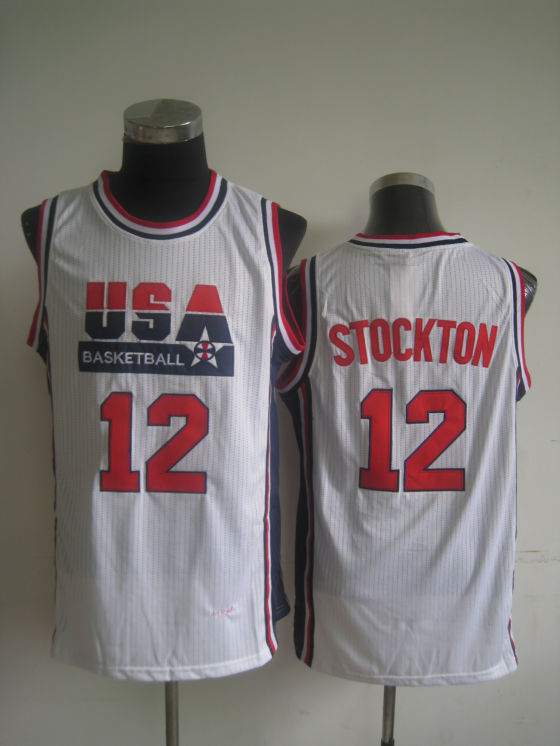 USA Basketball 1992 Dream Team 12 John Stockton White Jersey