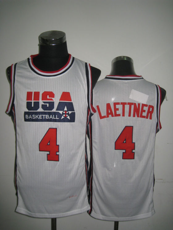USA Basketball 1992 Dream Team 4 Christian Laettner White Jersey - Click Image to Close
