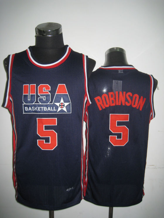 USA Basketball 1992 Dream Team 5 David Robinson Blue Jersey