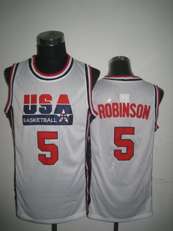 USA Basketball 1992 Dream Team 5 David Robinson White Jersey
