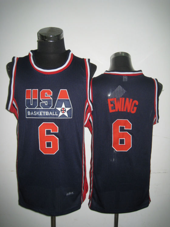 USA Basketball 1992 Dream Team 6 Patrick Ewing Blue Jersey