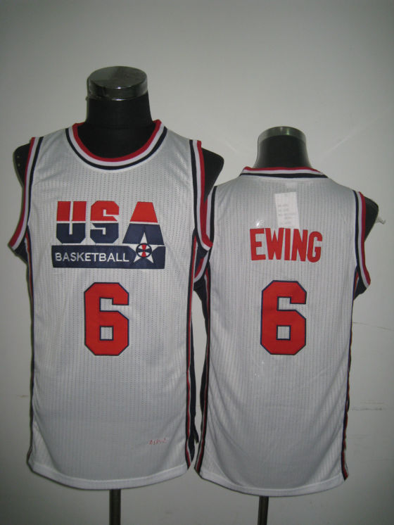 USA Basketball 1992 Dream Team 6 Patrick Ewing White Jersey
