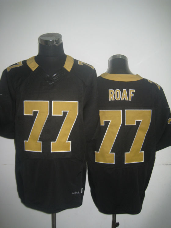 Nike Saints 77 Willie Roaf Black Elite Jerseys