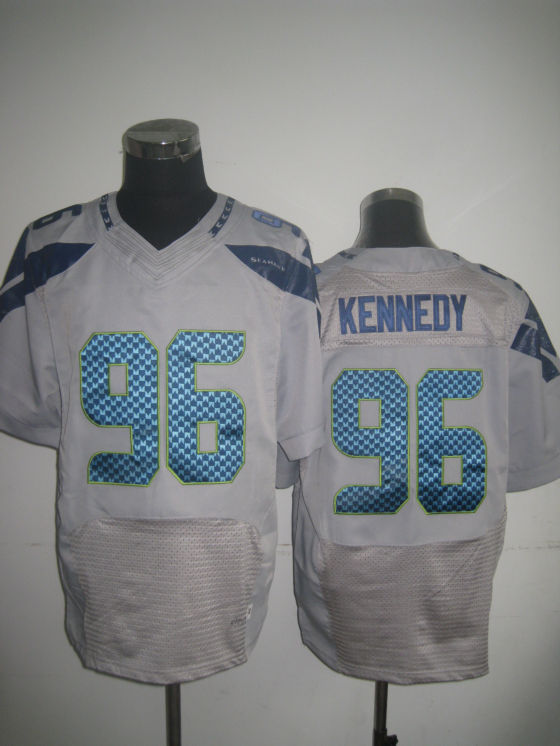 Nike Seahawks 96 Kennedy Grey Elite Jerseys