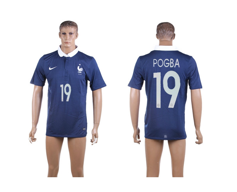 2014 World Cup France 19 Pogba Home Thailand Jerseys