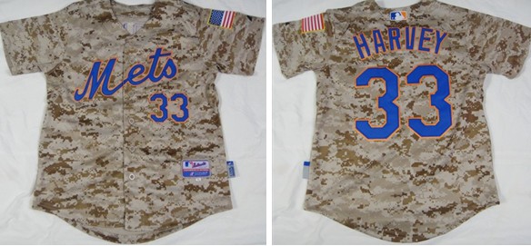 Mets 33 Harvey 2014 Camo Cool Base Youth Jersey