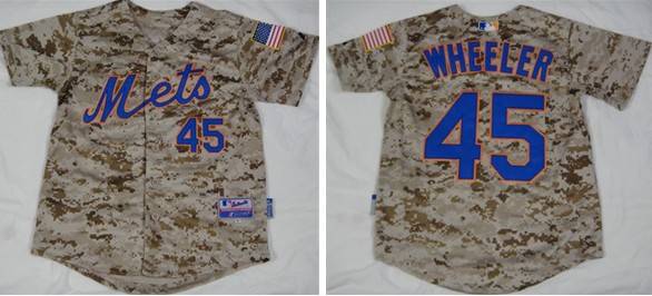 Mets 45 Wheeler 2014 Camo Cool Base Youth Jersey