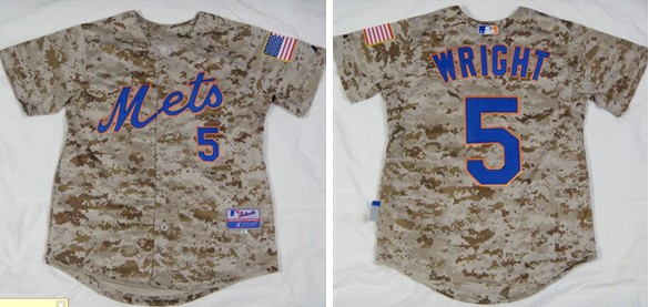 Mets 5 Wright 2014 Camo Cool Base Youth Jersey