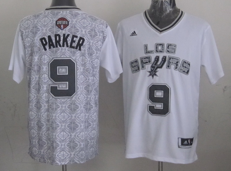 Spurs 9 Parker White 2014 Latin Nights Swingman Jerseys - Click Image to Close