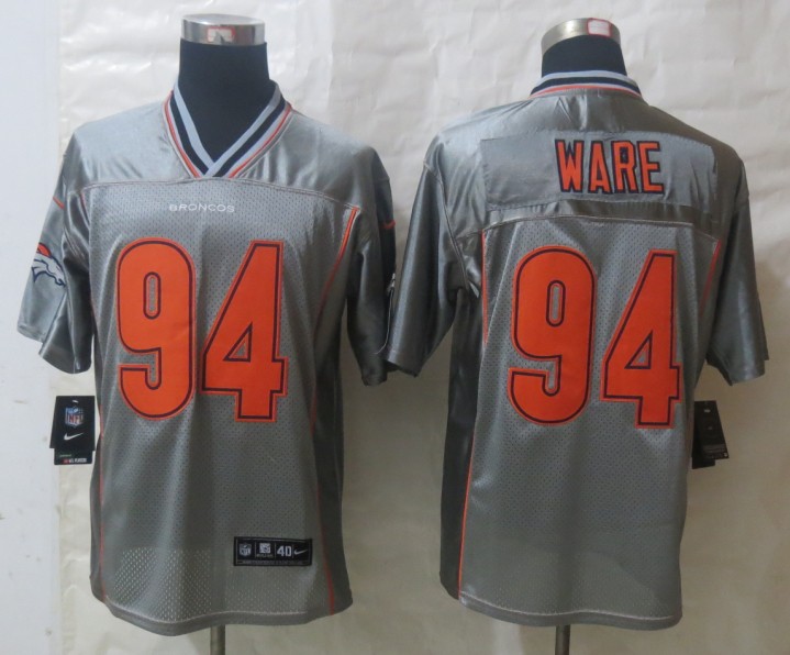 Nike Broncos 94 Ware Grey Vapor Elite Jerseys