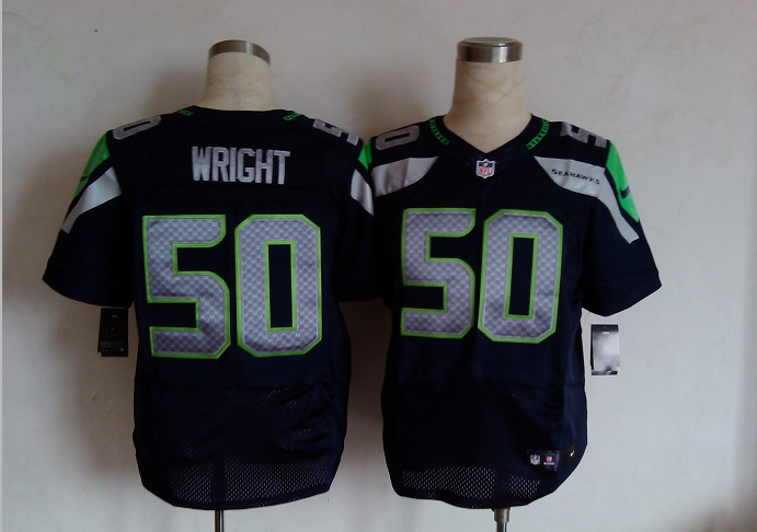 Nike Seahawks 50 Wright Blue Elite Jerseys