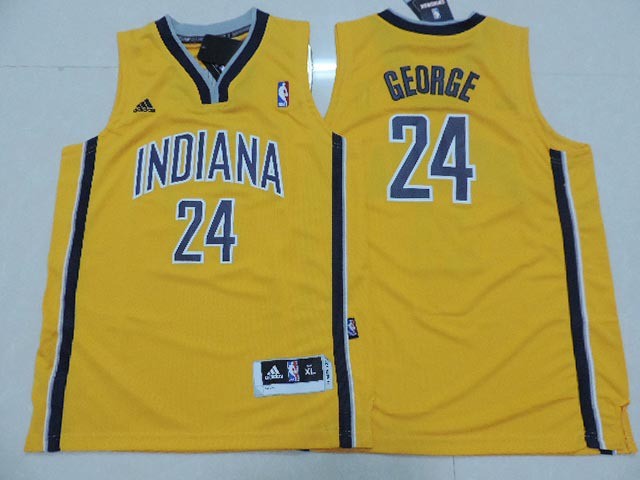 Pacers 24 George Yellow New Revolution 30 Youth Jersey