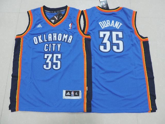 Thunder 35 Durant Blue New Revolution 30 Youth Jersey