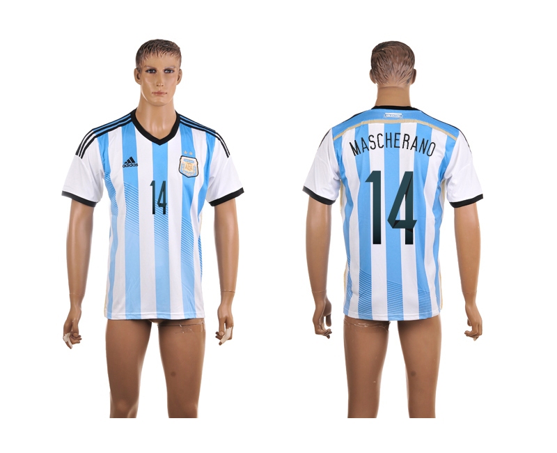 2014 World Cup Argentina 14 Mascherano Home Thailand Jerseys