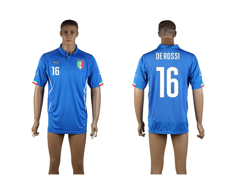 2014 World Cup Italy 16 De Rossi Home Thailand Jerseys