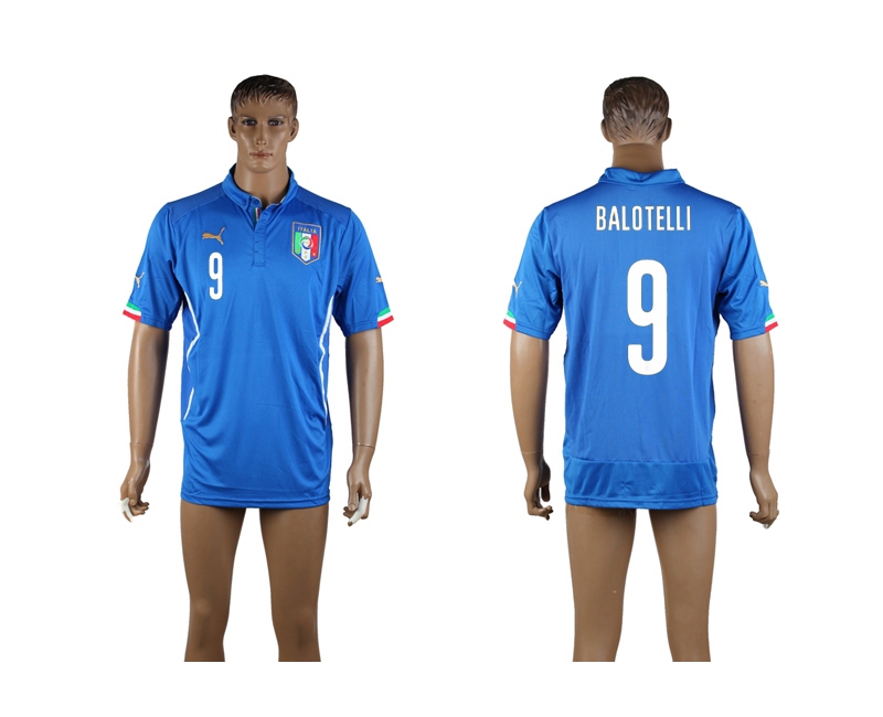 2014 World Cup Italy 9 Balotelli Home Thailand Jerseys