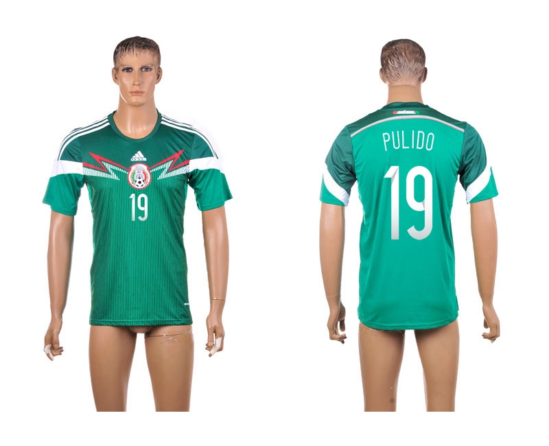 2014 World Cup Mexico 19 Pulido Home Thailand Jerseys