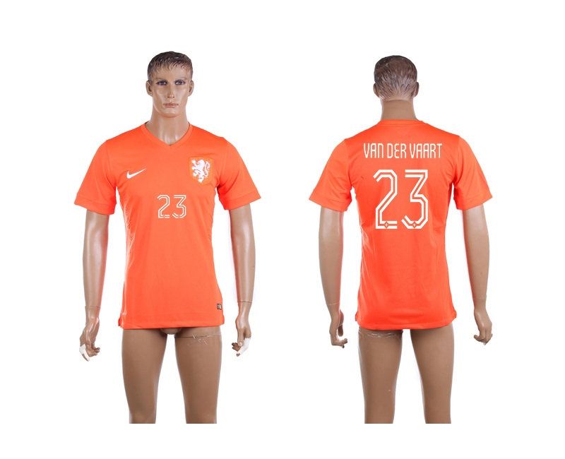 2014 World Cup Netherlands 23 Van Der Vaart Home Thailand Jerseys