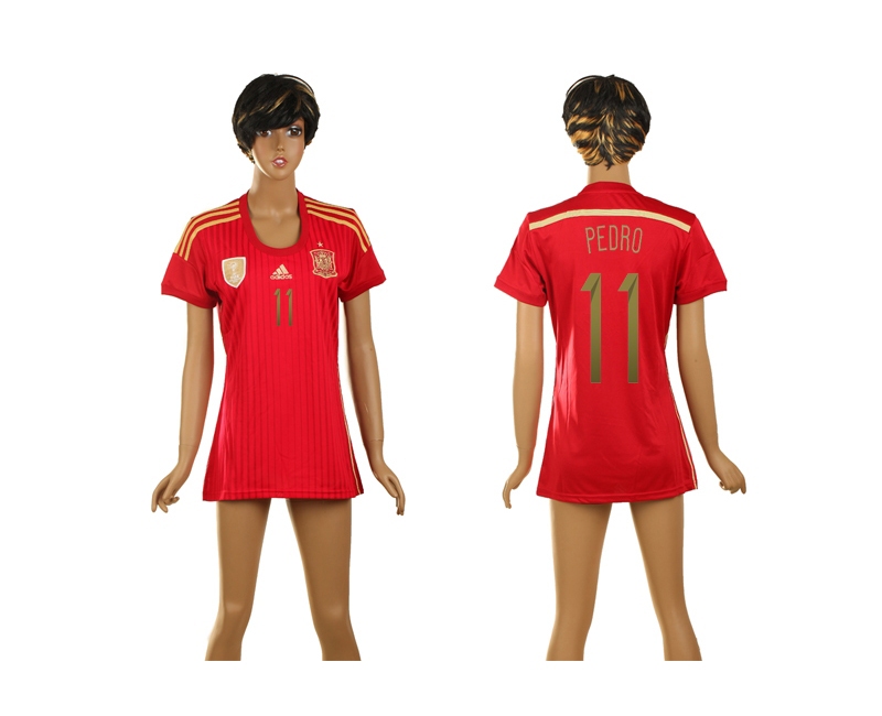 2014 World Cup Spain 11 Pedro Home Thailand Women Jerseys
