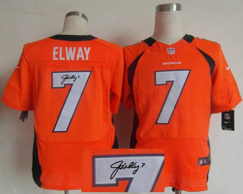 Nike Broncos 7 Elway Orange Signature Edition Elite Jerseys