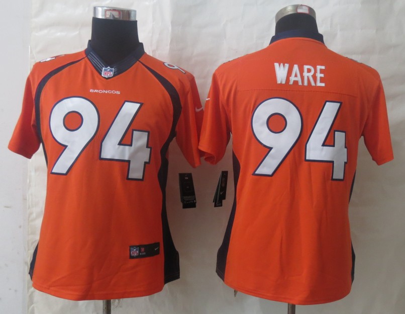 Nike Broncos 94 Ware Orange Limited Women Jerseys