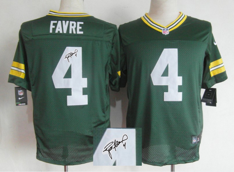 Nike Packers 4 Favre Green Signature Edition Elite Jerseys