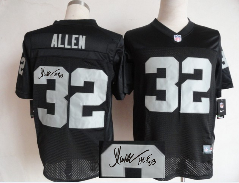 Nike Raiders 32 Allen Black Signature Edition Elite Jerseys