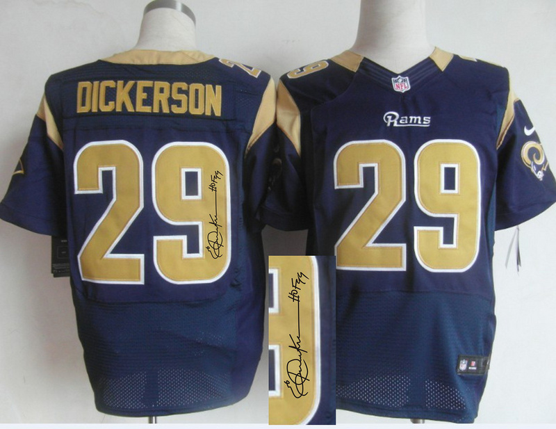 Nike Rams 29 Dickerson Blue Signature Edition Elite Jerseys