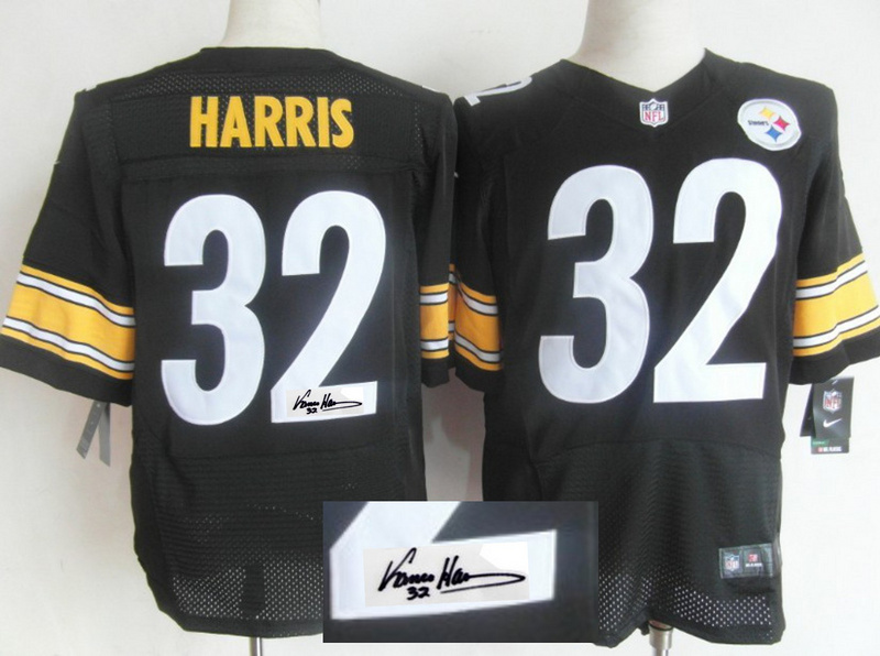 Nike Steelers 32 Harris Black Signature Edition Elite Jerseys