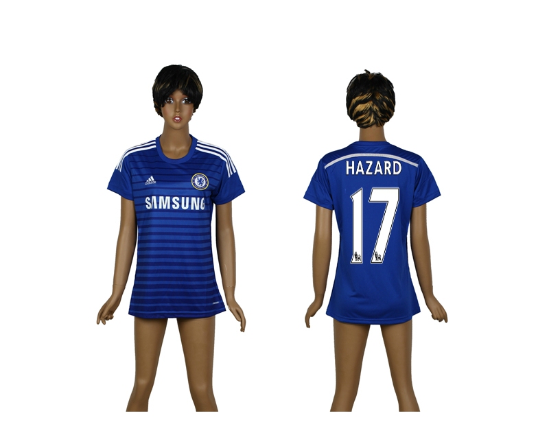 2014-15 Chelsea 17 Hazard Home Thailand Women Soccer Jersey