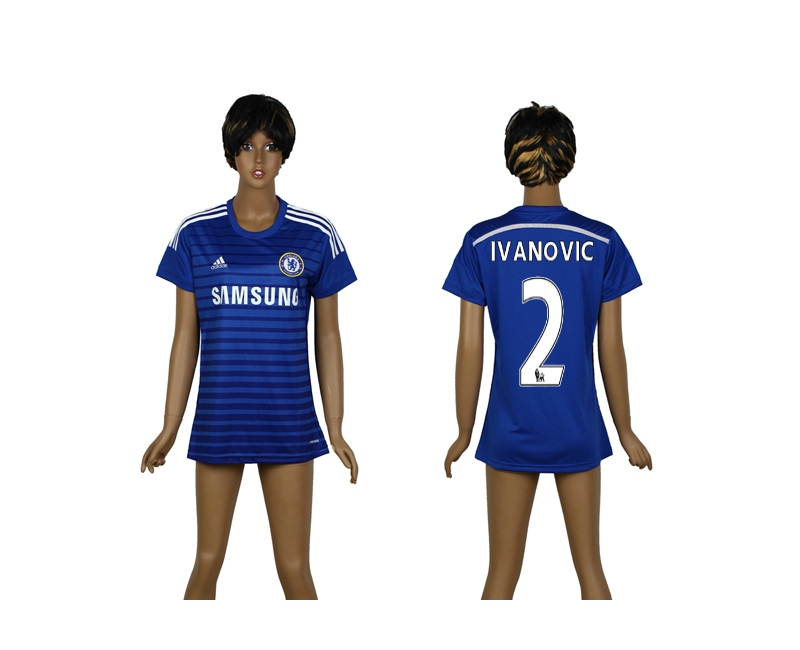 2014-15 Chelsea 2 Ivanovic Home Thailand Women Soccer Jersey