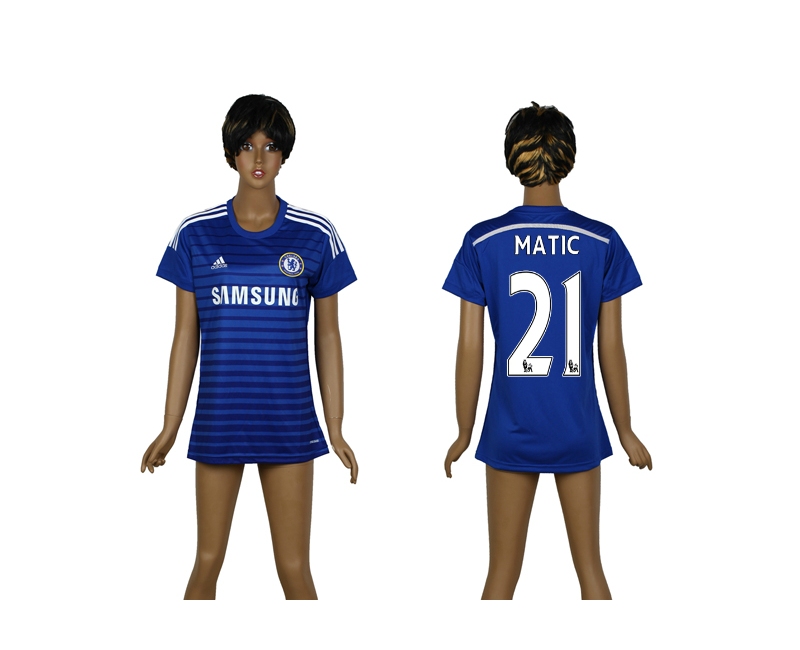 2014-15 Chelsea 21 Matic Home Thailand Women Soccer Jersey
