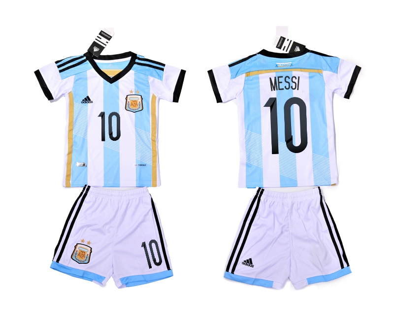 Argentina 10 Messi 2014 World Cup Home Youth Soccer Jersey