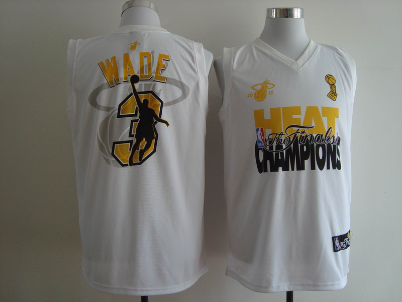 Heat 3 Wade White Champions Edition Jerseys - Click Image to Close