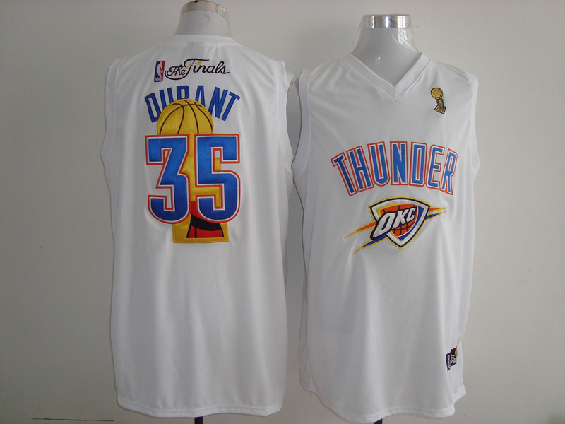 Thunder 35 Durant White The Finals Jerseys