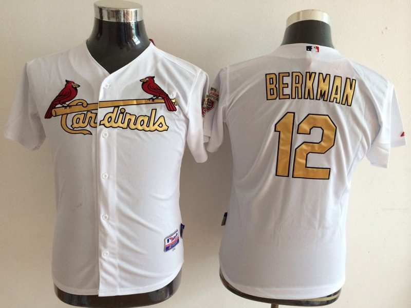 Cardinals 12 Berkman White Authentic 2012 Commemorative Youth Jersey