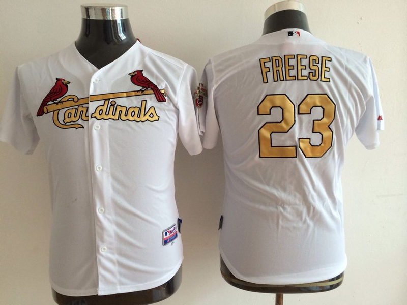 Cardinals 23 Freese White Authentic 2012 Commemorative Youth Jersey