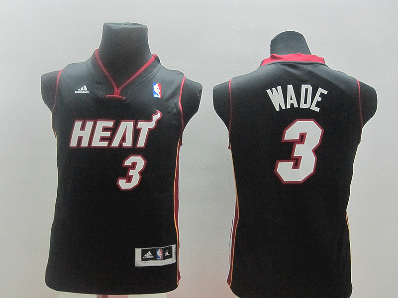 Heat 3 Wade Black New Revolution 30 Youth Jersey - Click Image to Close