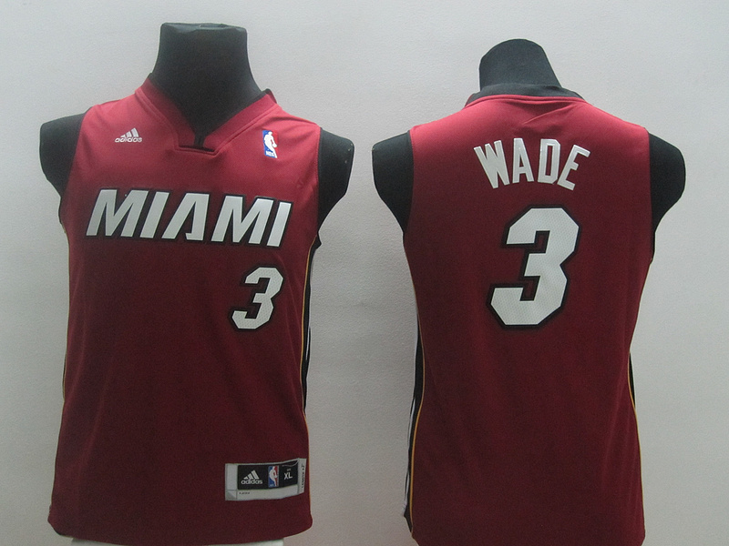 Heat 3 Wade Red New Revolution 30 Youth Jersey