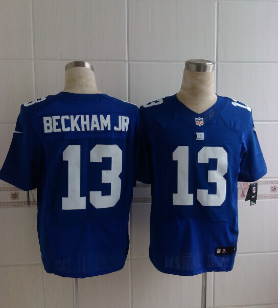 Nike Giants 13 Beckham Jr Blue Elite Jerseys