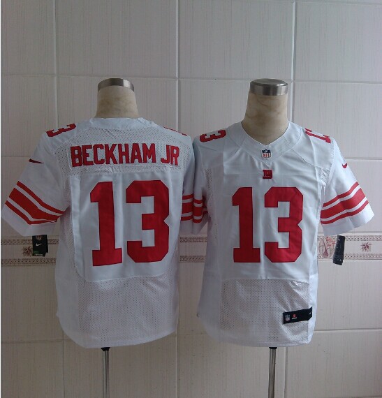Nike Giants 13 Beckham Jr White Elite Jersey