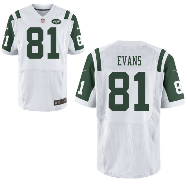 Nike Jets 81 Evans White Elite Jersey
