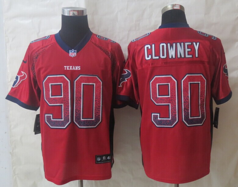 Nike Texans 90 Clowney Red Drift Elite Jerseys