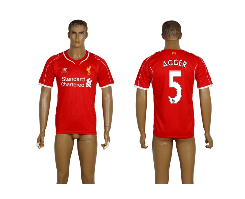 2014-15 Liverpool 5 Agger Home Thailand Jerseys