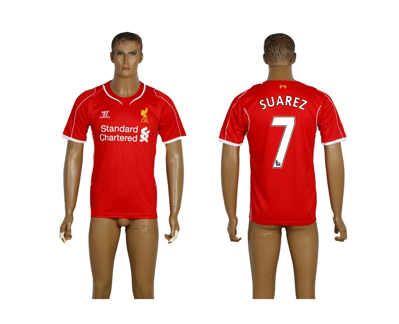 2014-15 Liverpool 7 Suarez Home Thailand Jerseys